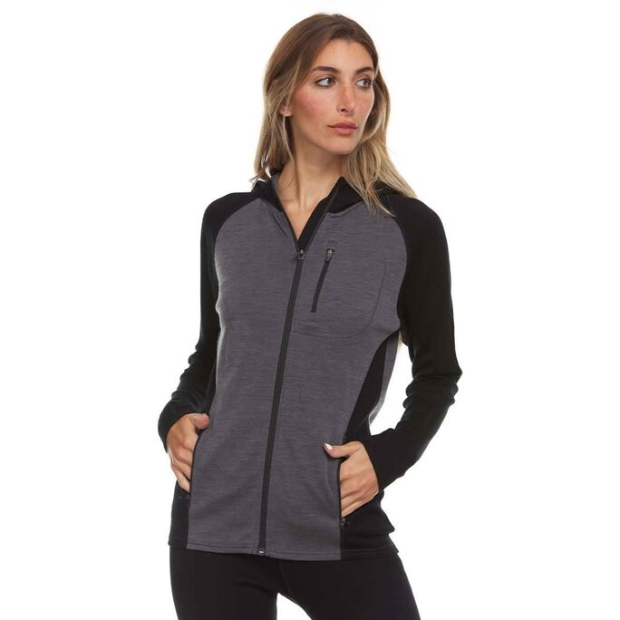 Minus33 - Women's Full Zip Merino Hoodie - Midweight - Military