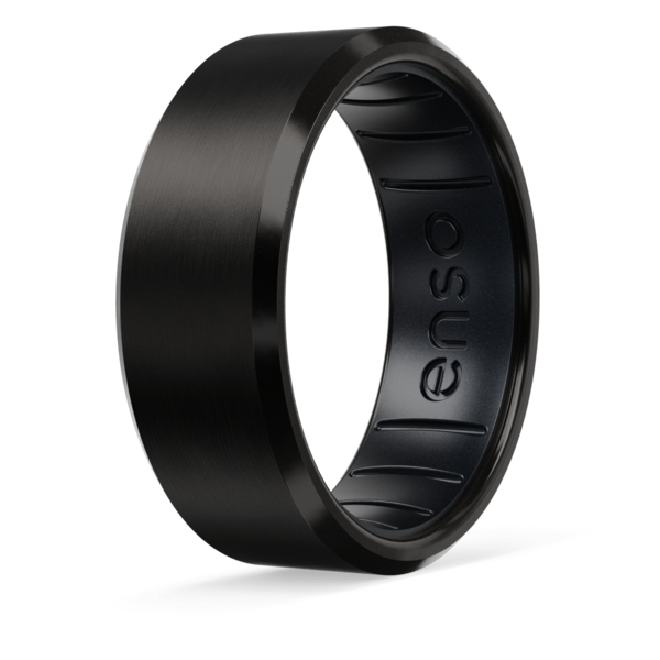 Enso Rings - Bevel Metal Hybrid Ring - Black Zirconium - Military ...