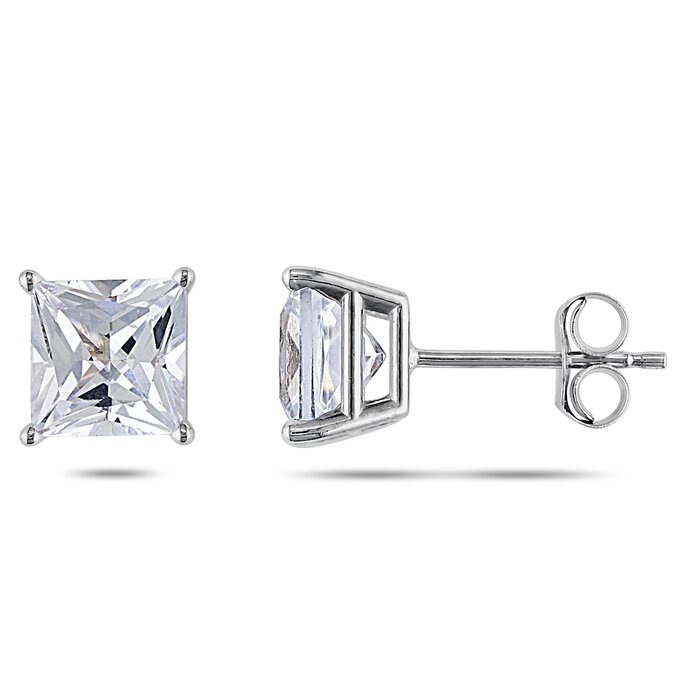 Gemstone Collection Jewelry 10kw 2 Ct 5 5mm Square Created White 10kw 2 Ct 5 5mm Square Created White