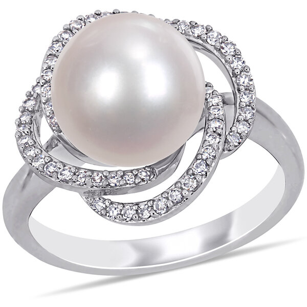 Allegro - 10-10.5mm Freshwater Cultured Pearl and 1/4 CT TW