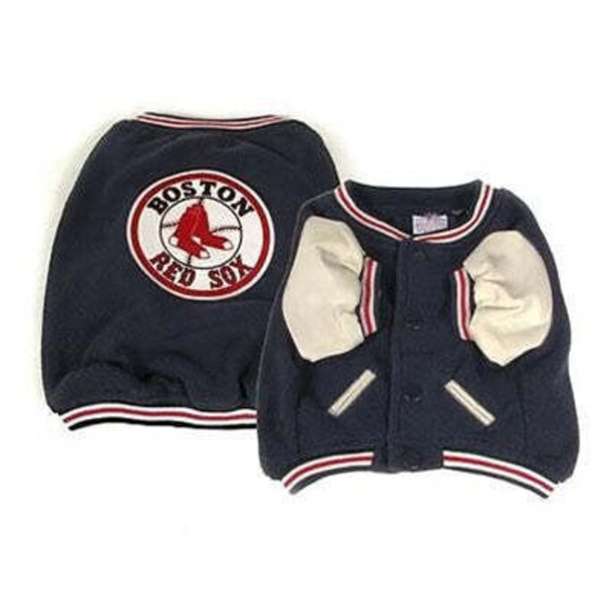 Furry-Happiness - Boston Red Sox Varsity Pet Dog Jacket by