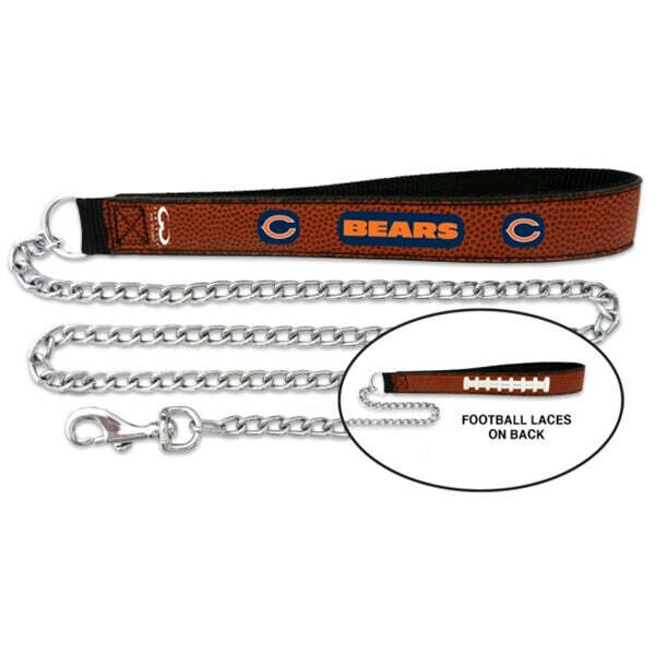 Furry-Happiness - Chicago Bears NFL Football Leather and Chain Pet