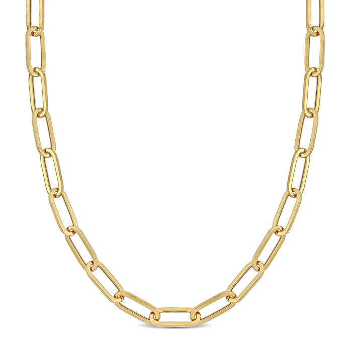  Jewelry Affairs 14k Yellow Real Gold Oval Rolo Link