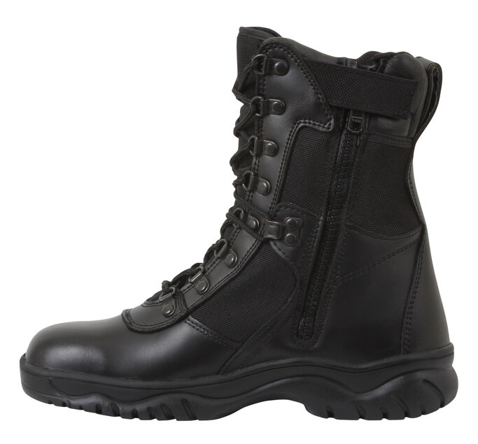 thumbnail image 2 of Rothco Black Forced Entry Tactical Boots – Waterproof Leather, Mid Top, Slip Resistant, Cushioned, Men's Sizes 2 of 5