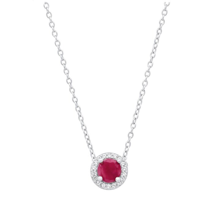 Ruby and clearance topaz necklace