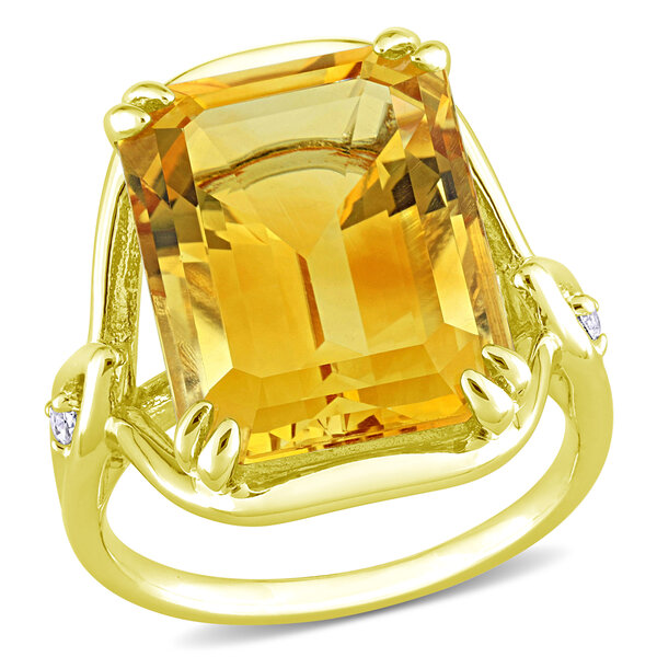 Gemstone Jewelry - 10 3/4 CT TGW Octagon-Cut Citrine and White