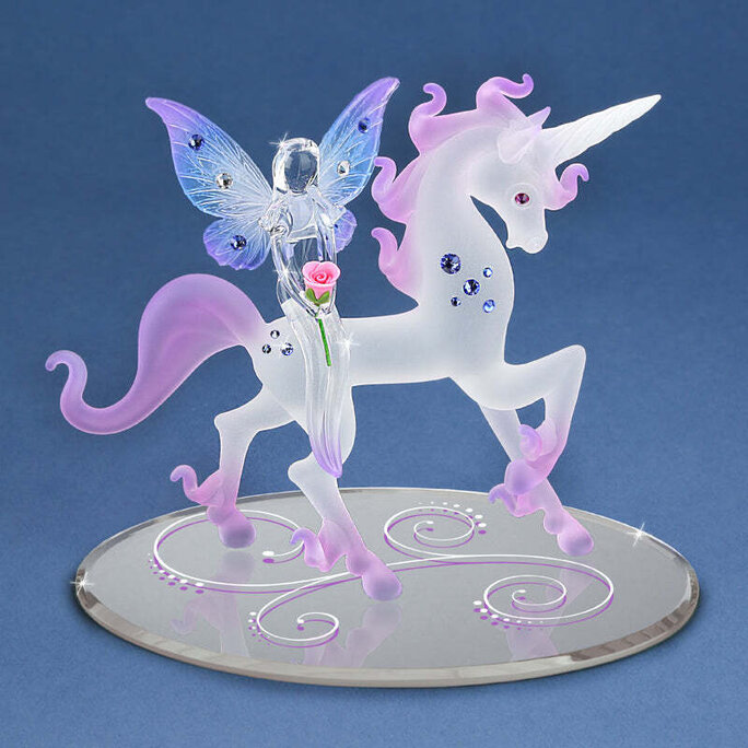 Glass Baron - Unicorn W/Fairy Figurine - Discounts for Veterans