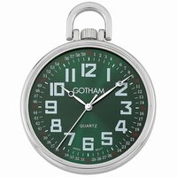 Gotham Watch - Gotham Men's Silver-Tone Slim Railroad 24 Hour Open