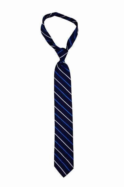 GoTie - Navy with Blue and Silver Stripes Traditional Tie - Military ...