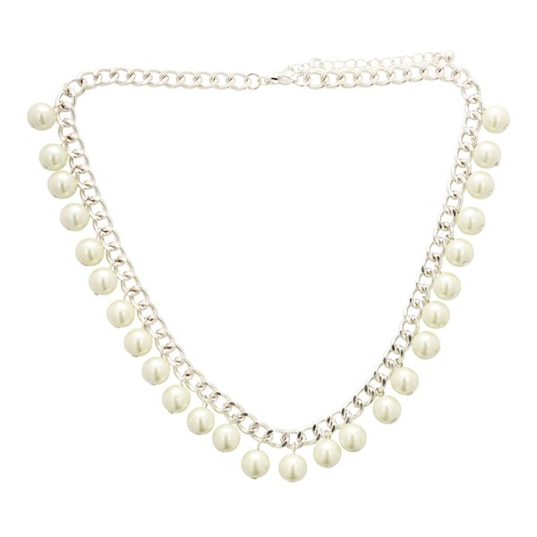 Long Pearl Bauble Detail Necklace