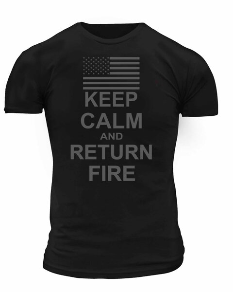 Keep Calm and Return Fire Juniors Tank Top