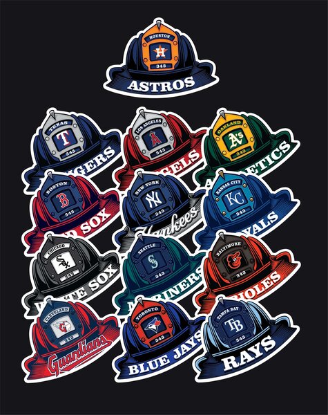 MLB NL Firefighter Helmet Stickers - 3 Pack – American Fire Brigade