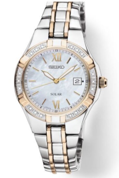 Seiko solar ladies deals watch with diamonds