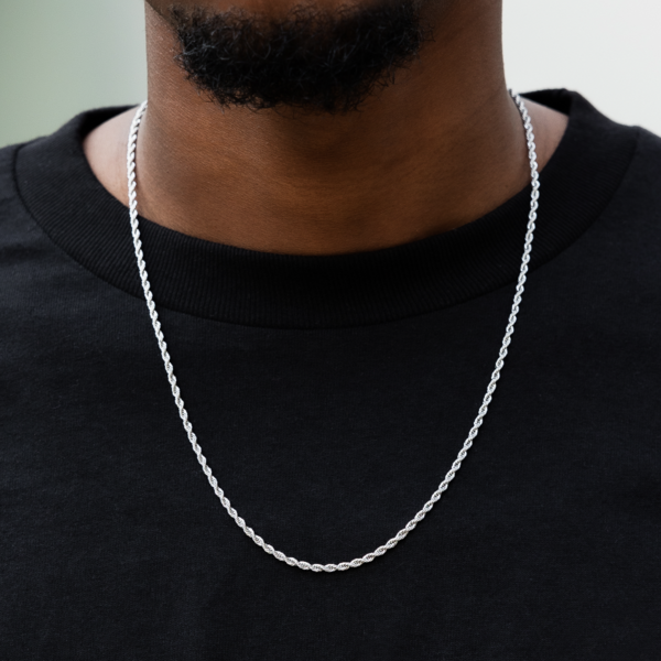2mm Rope Chain Stack The GLD Shop - Rope Chain in White Gold - 2mm - Military & First ...