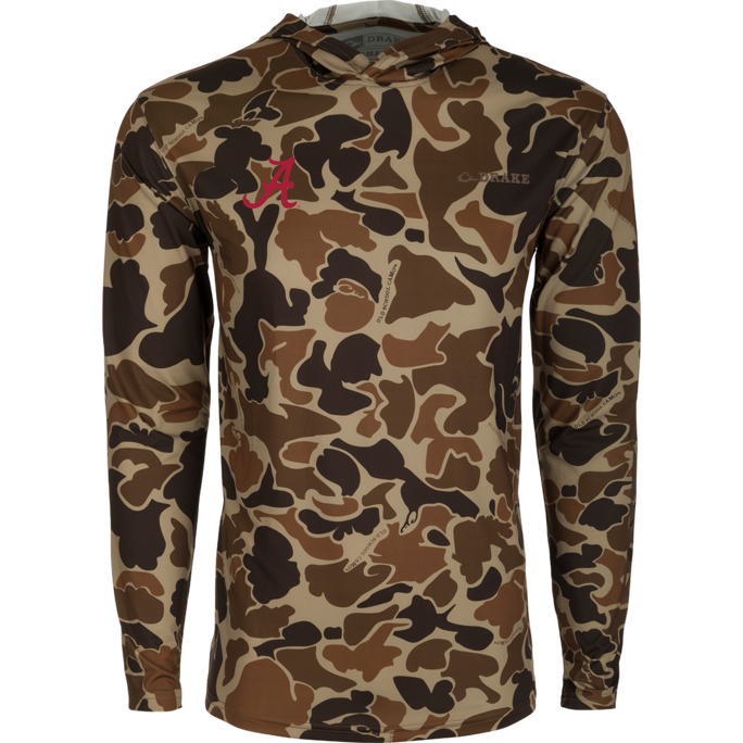 Drake Waterfowl Alabama Performance Long Sleeve Camo Hoodie Military First Responder Discounts GOVX