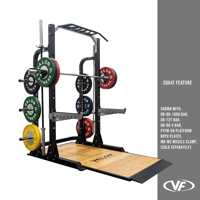Valor Fitness - 3x3 Half Rack w/ Multi Grip Pullup Bar and Plate Storage -  Military & First Responder Discounts