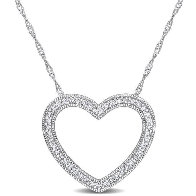 Diamond V Necklace in 14k White Gold (1 ct. tw.)