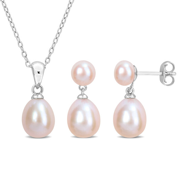 Pearl Jewelry - 5.5 - 8.5 MM Pink Freshwater Cultured Pearl Pendant ...