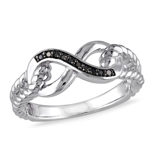Diamond Jewelry - Black Diamond Infinity Link Sterling Silver with ...