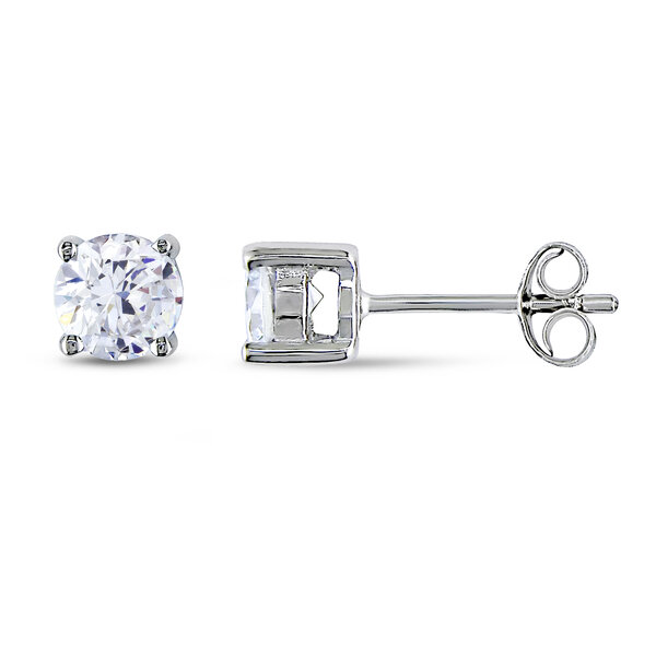 Mimi & Max - Cubic Zirconia Sterling Silver Stud Earrings - Military ...