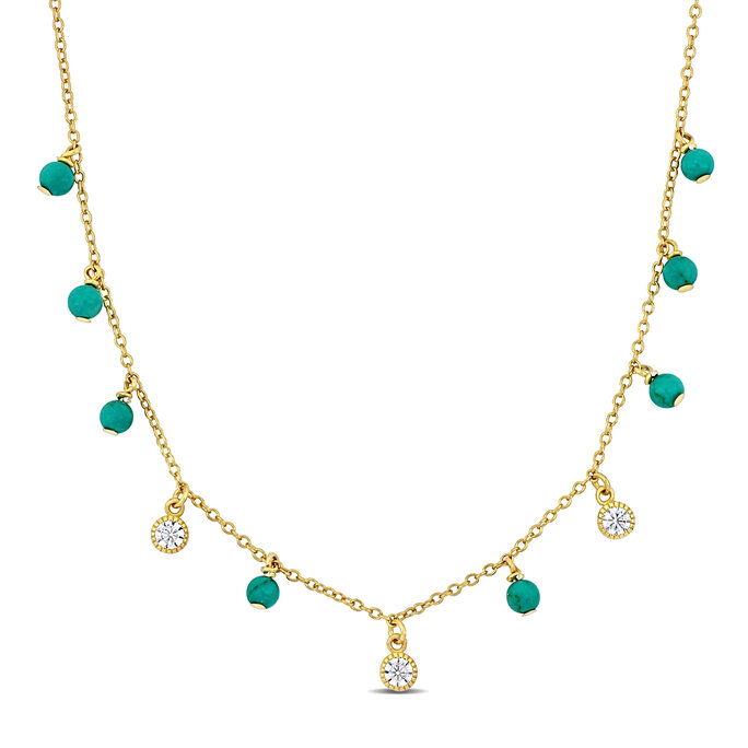Ippolita Polished Rock Candy Turquoise Necklace in 18K Gold