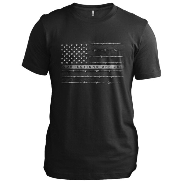 1 Nation Design - Corrections Officer Barbed Wire Flag - Military ...