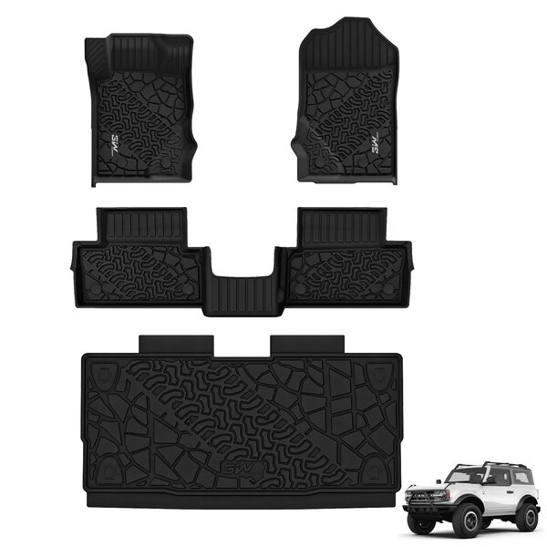 3Wliners 3W Ford Bronco 2Door 20212024 Floor Mats Trunk Mats TPE