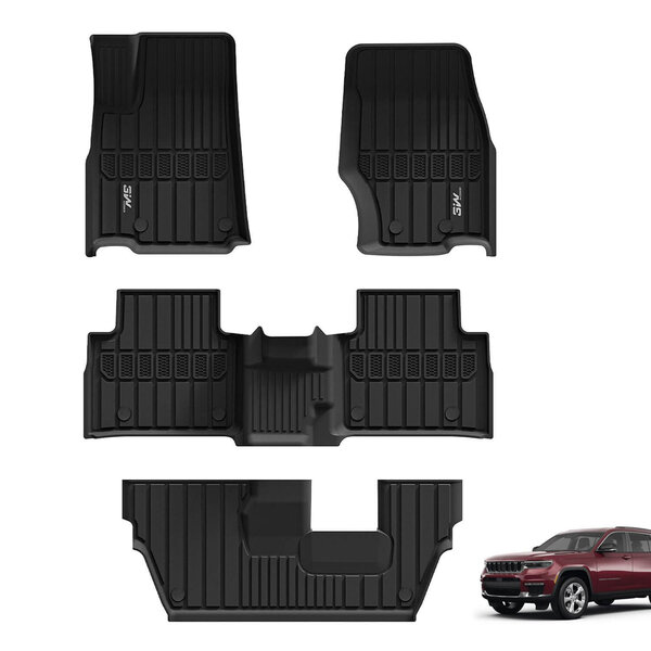 3Wliners 3W Jeep Grand Cherokee L 7 Seat 20212024 Custom Floor Mats
