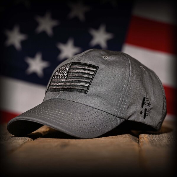 Freedom Fatigues Wolf Grey Full Fabric American Flag Range Hat