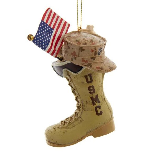 Marines Gear - USMC Boot With USA Flag Ornament - Military & First ...