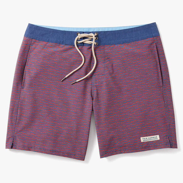 Fair Harbor The Nautilus Boardshort Red Waves Military & First