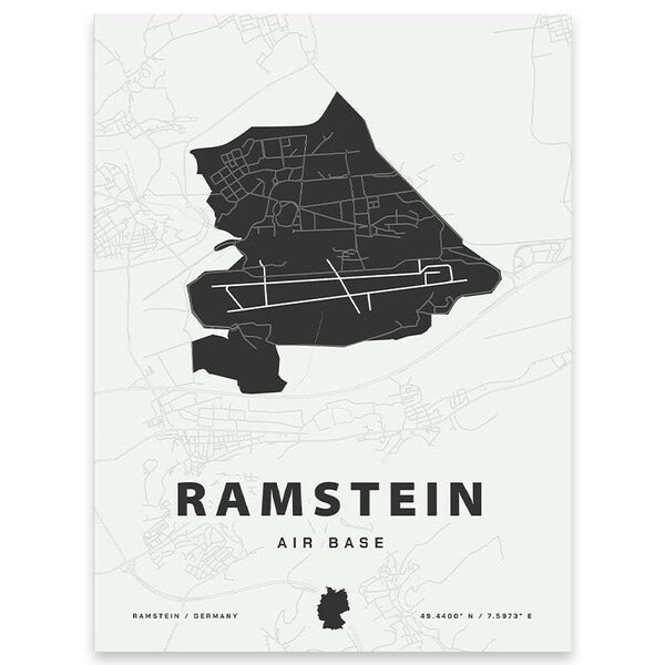 Home Base Maps - Ramstein Air Base Map Print - Military & First ...