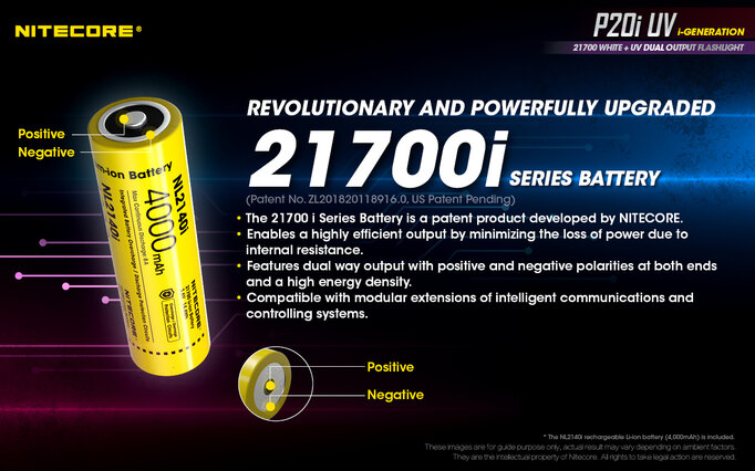Nitecore - P20i UV 1800 Lumen Rechargeable Flashlight With UV