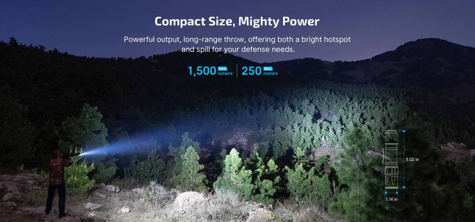Olight - Odin S 1500 Lumen Rechargeable M-LOK Rail Mount
