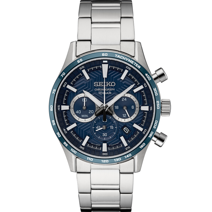 Seiko - Men's Essentials SS Chronograph Watch - Military & Gov't Seiko - Men's Essentials SS Chronograph Watch - Military & Gov't