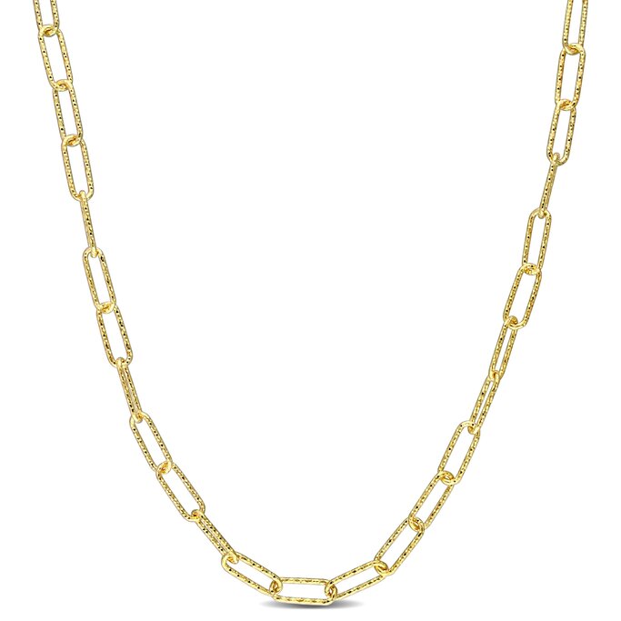 18K Gold Paperclip Necklace - The Crafted Minimalist