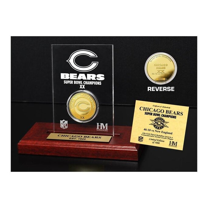 The Highland Mint - Chicago Bears Super Bowl Champs Gold Coin with