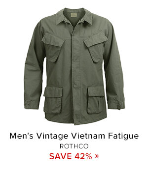 Men's Vintage Vietnam Fatigue Rip-Stop Long Sleeve Shirt