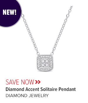 Diamond Accent Solitaire Pendant with Chain in Sterling Silver