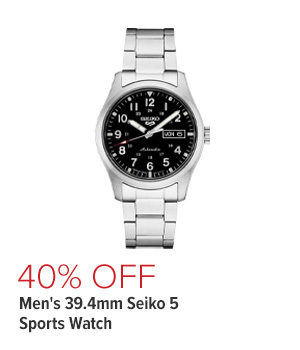 Men's 39.4mm Seiko 5 Sports Watch